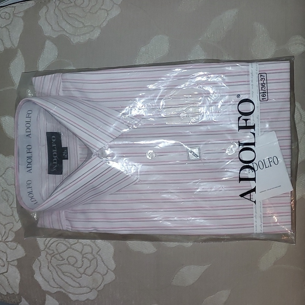 Shirt, Mens, Size 16 1/2, Striped, Adolfo